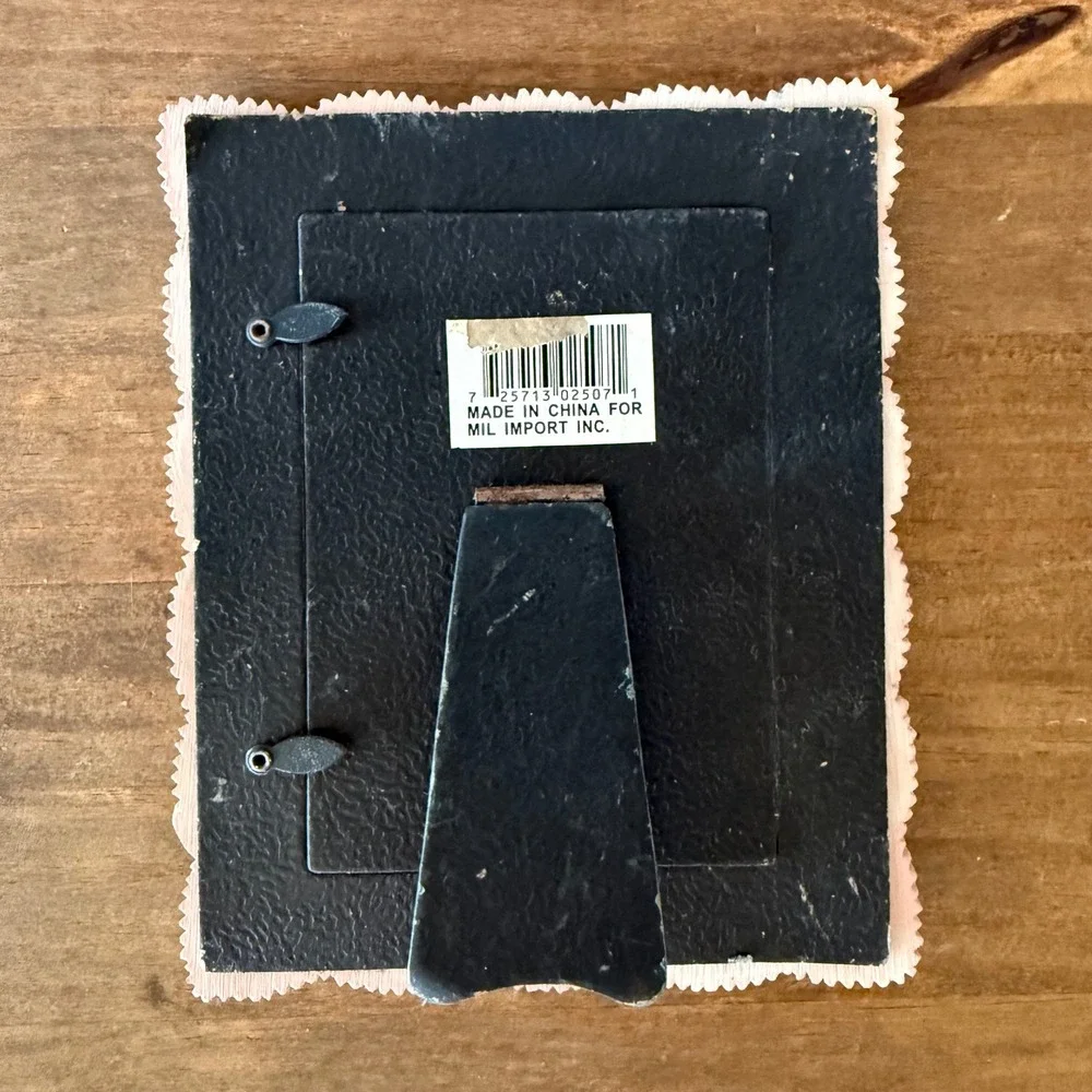 Vintage Baby Picture Frame 3D Giraffe Train Rocking Horse Pastel Nursery Decor
